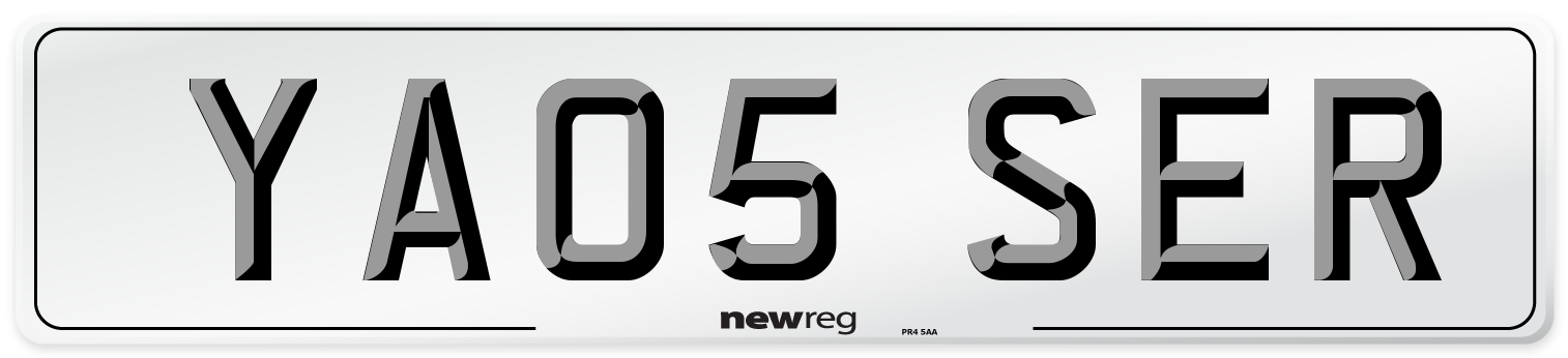 YA05 SER Number Plate from New Reg